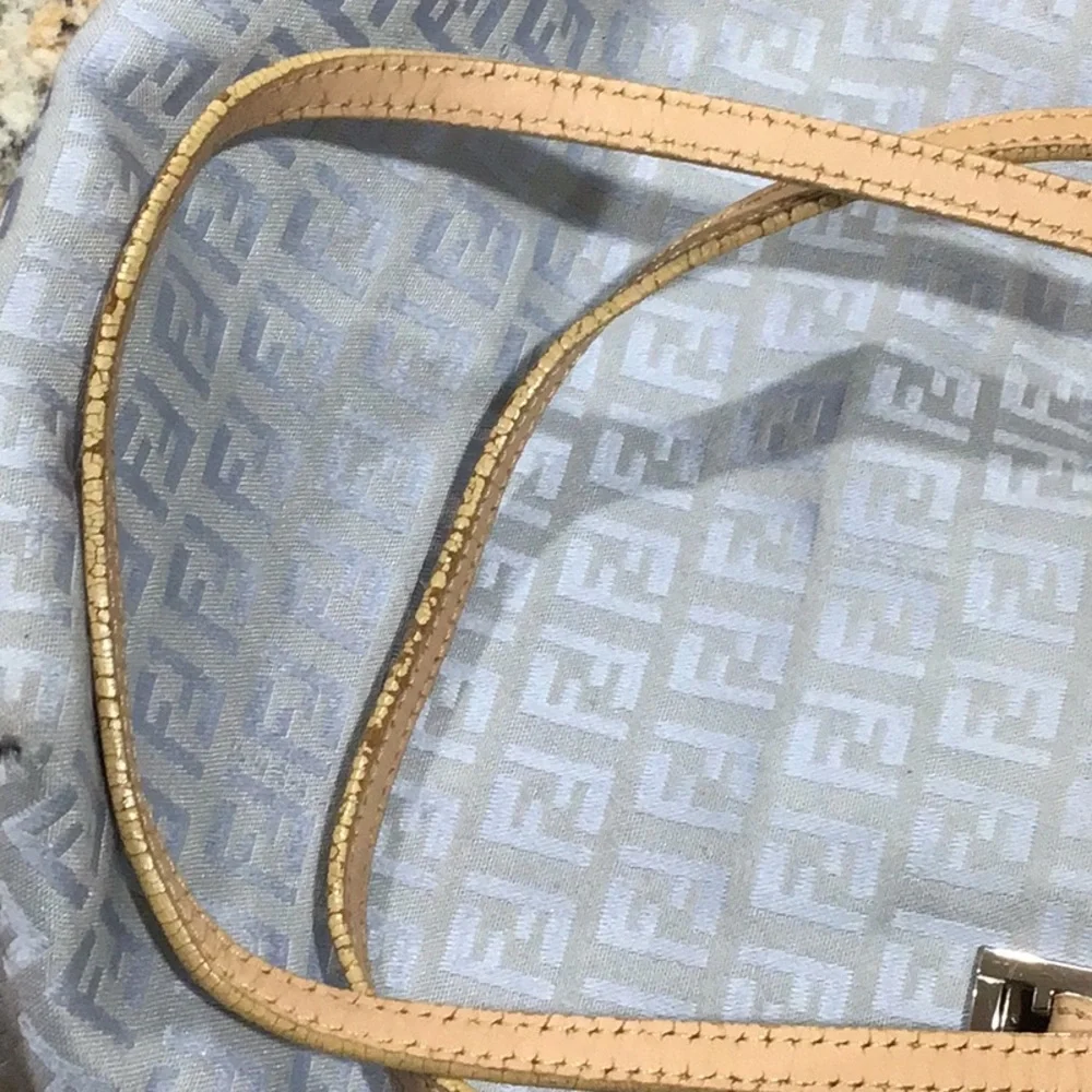 Fendi Handbag Tote Light Blue Oyster Cloth Canvas $1200 - Picture 10 of 11
